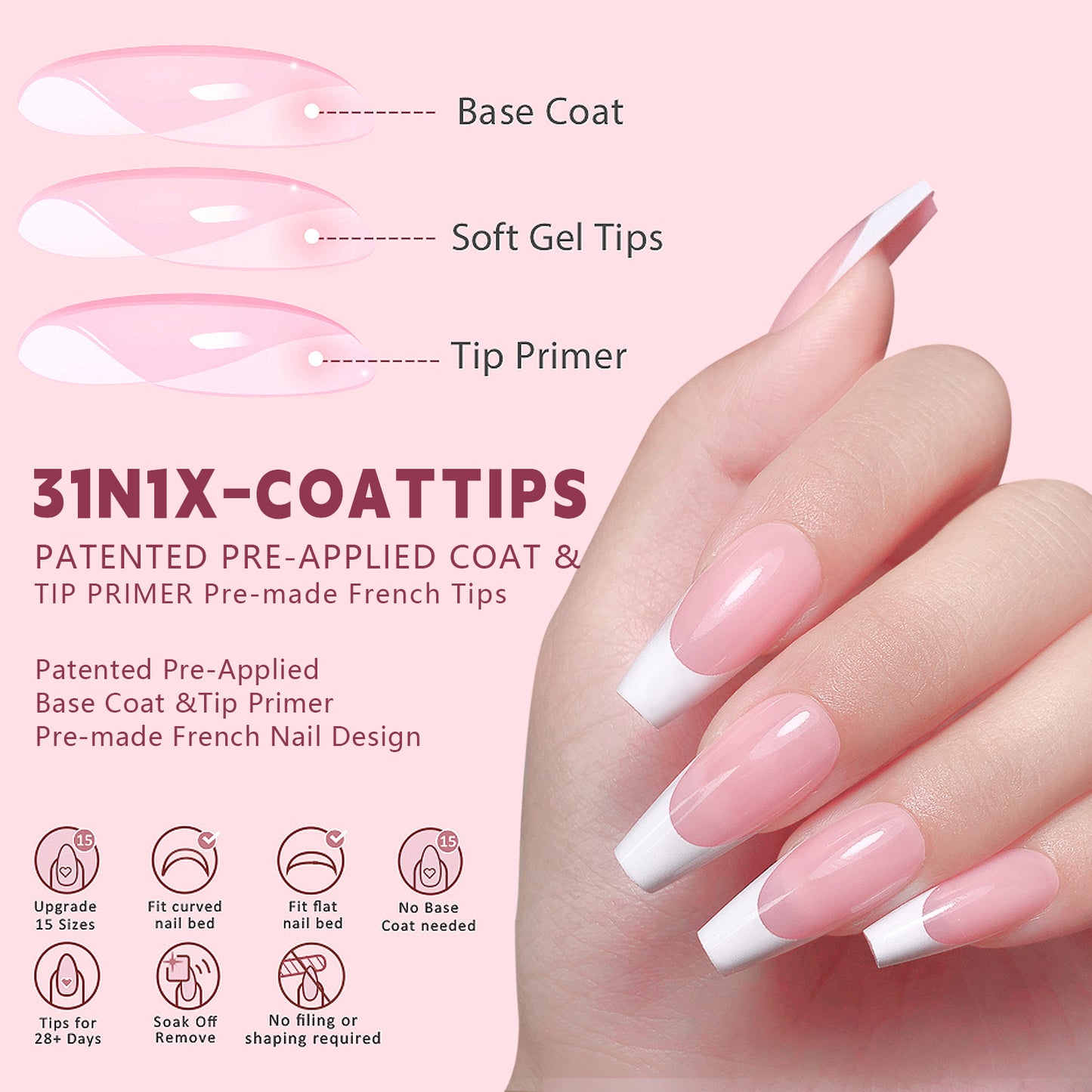 New Style Of Manicure Seamless Wearable Manicure Removable Manicure French Style Wearable Manicure