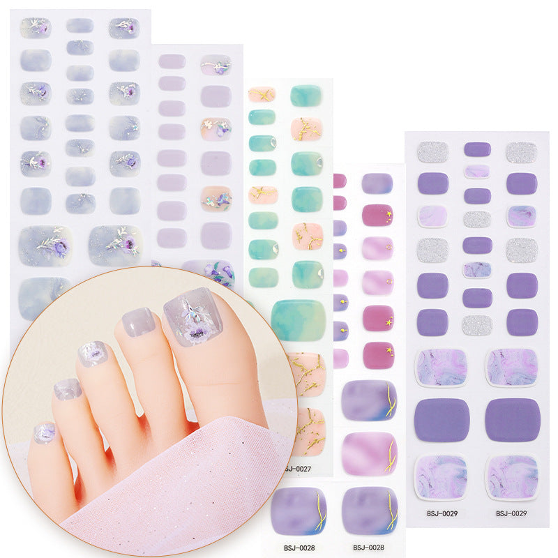 Semi-cured Gel Foot Nail Stickers European And American Toe Gel Nail Stickers 3d Baking Lamp