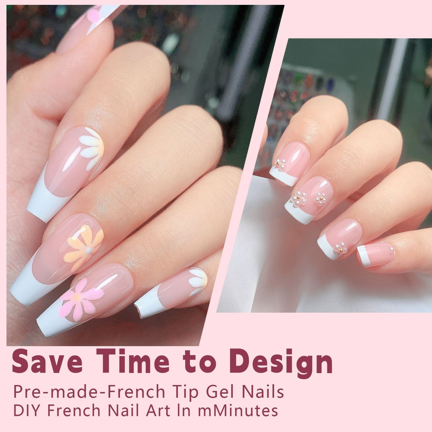 New Style Of Manicure Seamless Wearable Manicure Removable Manicure French Style Wearable Manicure