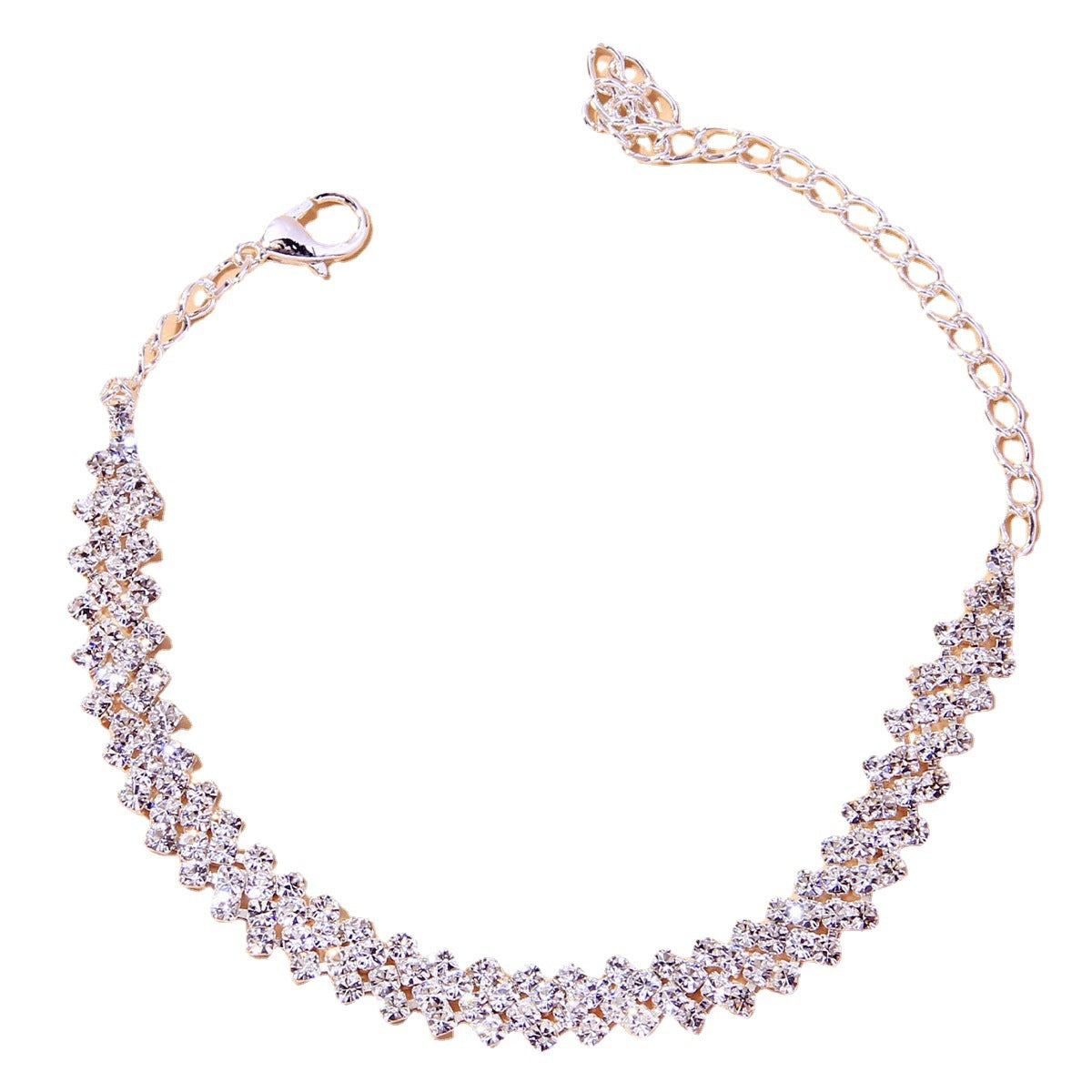 Cross-border Explosions Personalized Irregular Rhinestone Anklet European And American Sexy Full Diamond Joker Shiny Beach Anklet