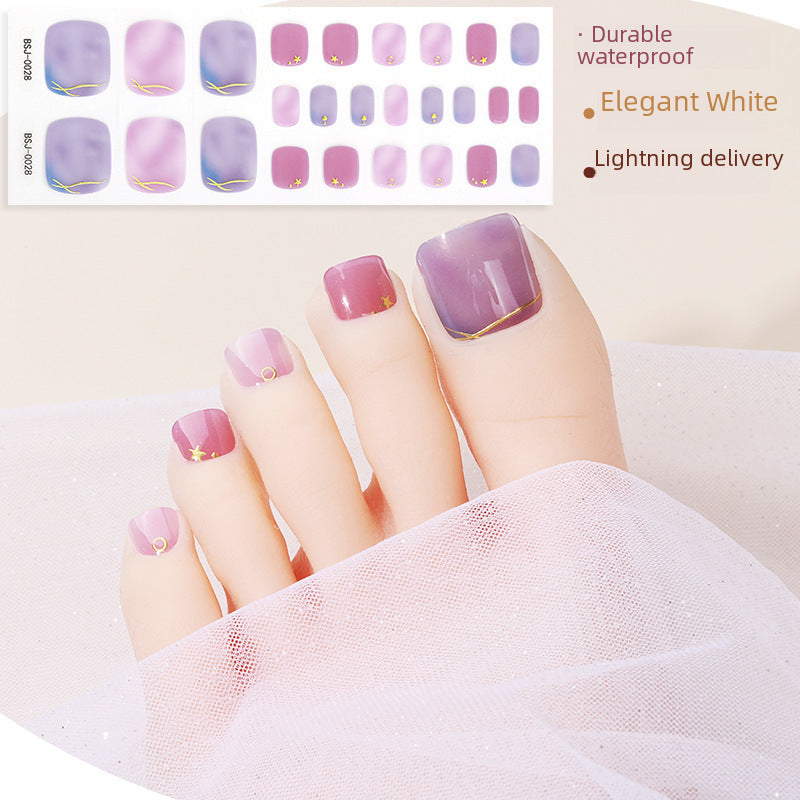 Semi-cured Gel Foot Nail Stickers European And American Toe Gel Nail Stickers 3d Baking Lamp