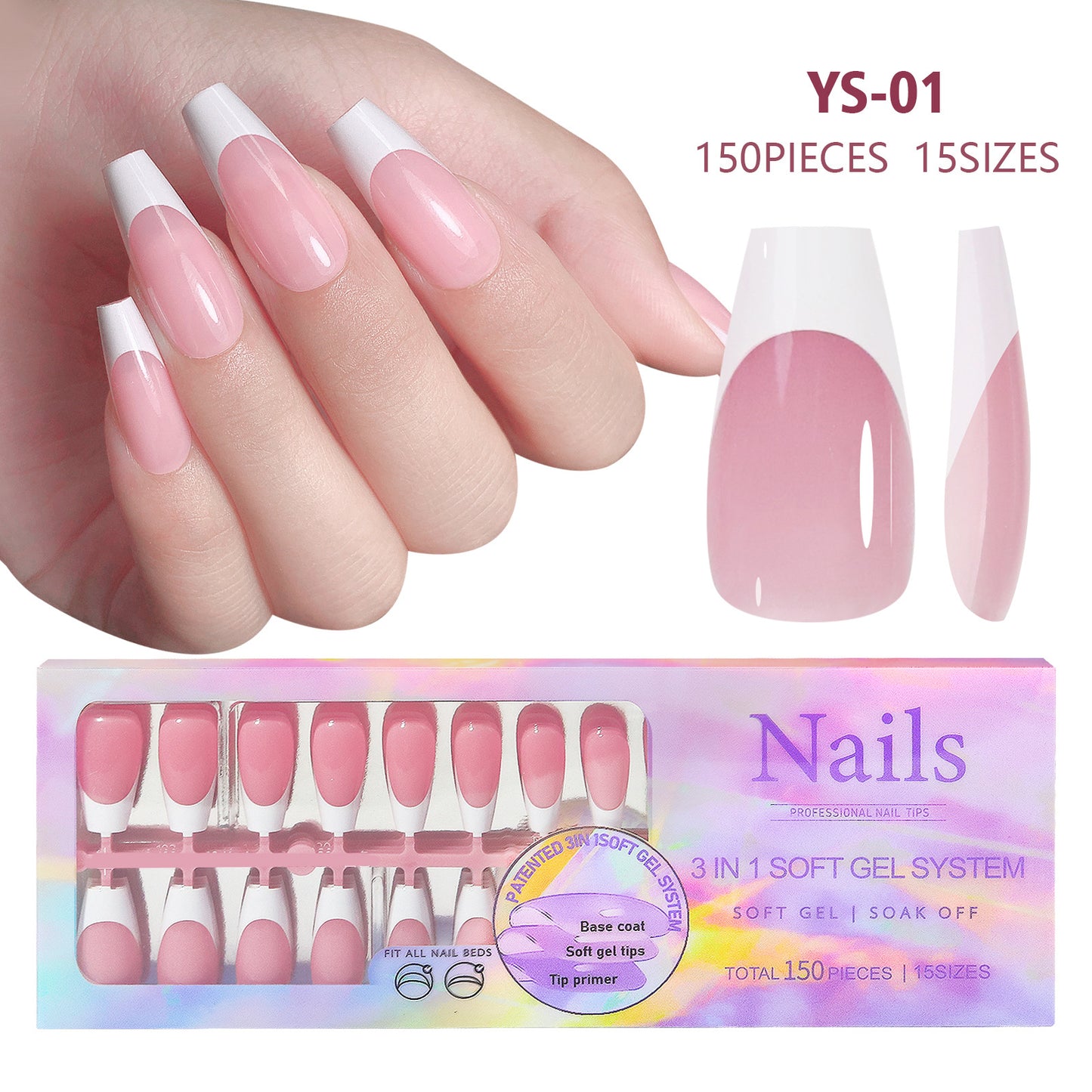 New Style Of Manicure Seamless Wearable Manicure Removable Manicure French Style Wearable Manicure