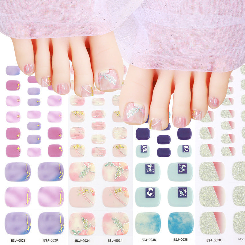 Semi-cured Gel Foot Nail Stickers European And American Toe Gel Nail Stickers 3d Baking Lamp