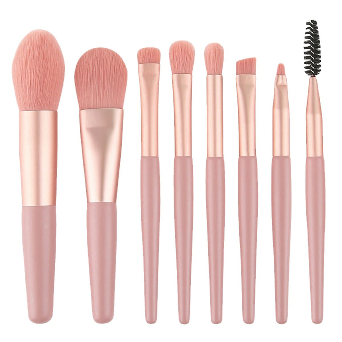 8-Piece Travel Makeup Brush Set: Ideal for Beginners - Eye Shadow and Blush Application Made Easy