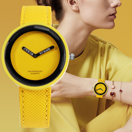 Relógio feminino estilo fashion feminino com mostrador simples relógio de quartzo feminino relógio de quartzo estudante