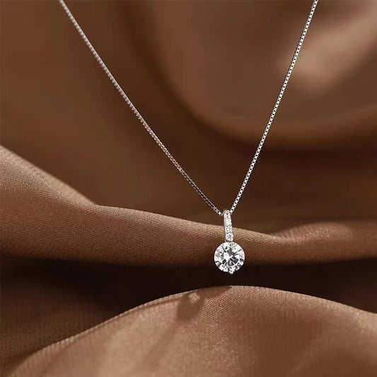 S925 Sterling Silver Zircon Clavicle Chain New Women&#039;s Light Luxury Niche Design Cold Style Exquisite