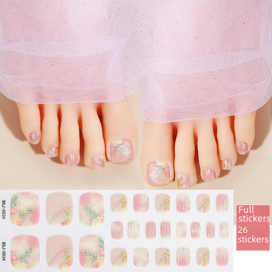 Semi-cured Gel Foot Nail Stickers European And American Toe Gel Nail Stickers 3d Baking Lamp