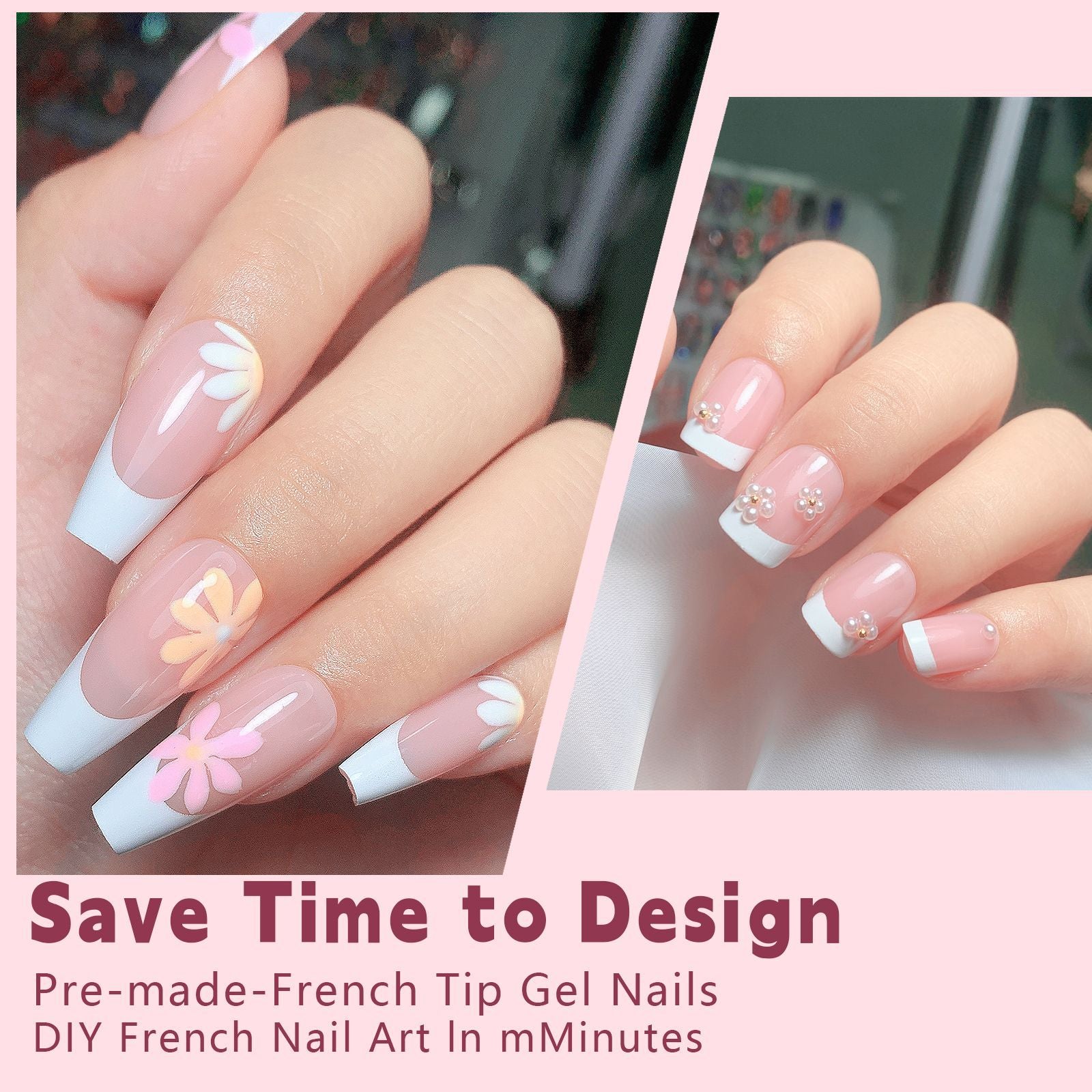 New Style Of Manicure Seamless Wearable Manicure Removable Manicure French Style Wearable Manicure