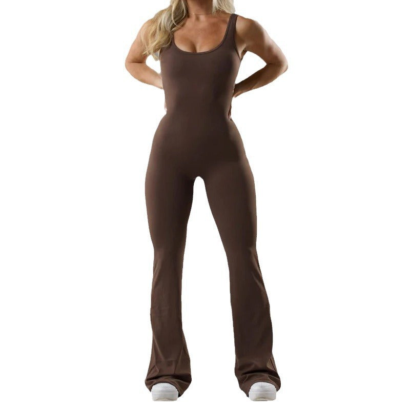 Fashion Tight Yoga Jumpsuit Casual Hollow Seamless Sports Slim Slimming Jumpsuit
